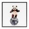 Stupell Industries Panda Balancing on Disco Ball Framed Giclee Design by Amanda Greenwood